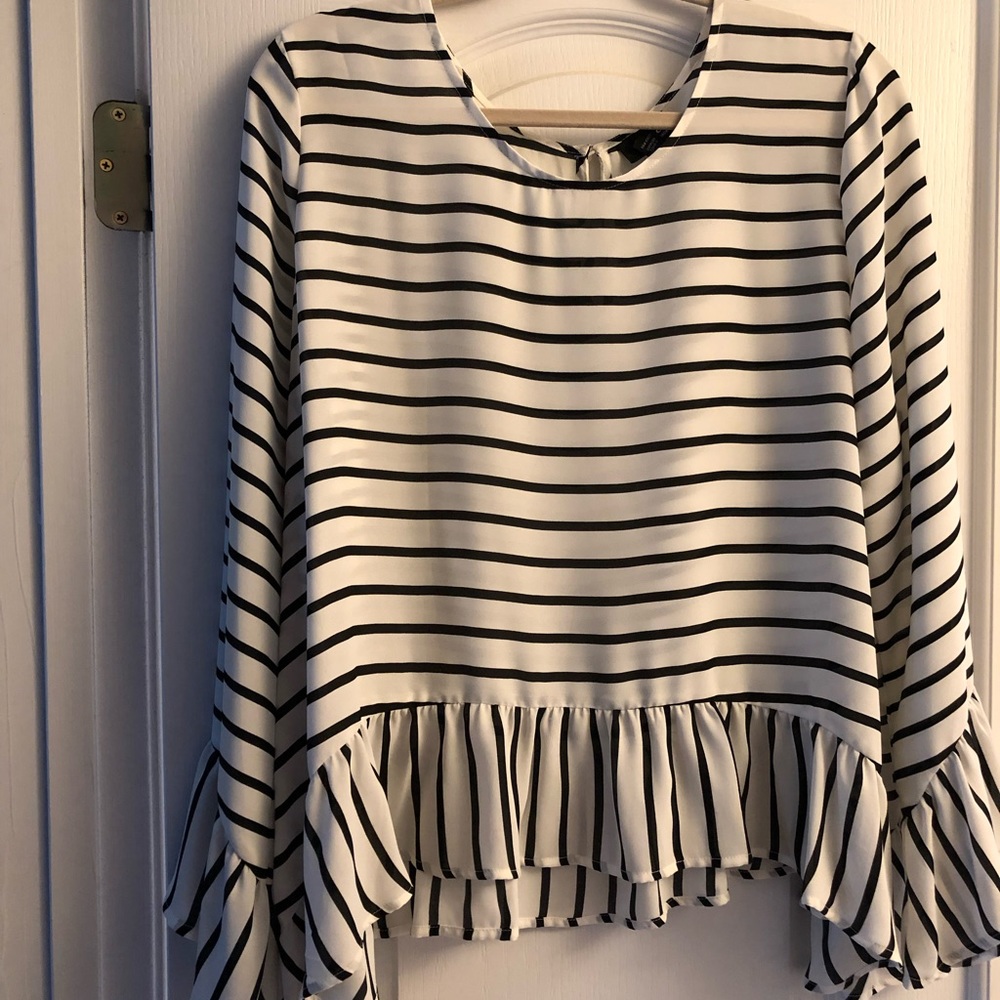 Black and white blouse